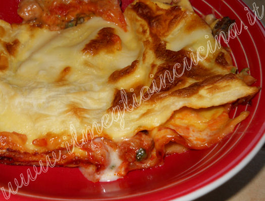 Ragout lasagna with radicchio