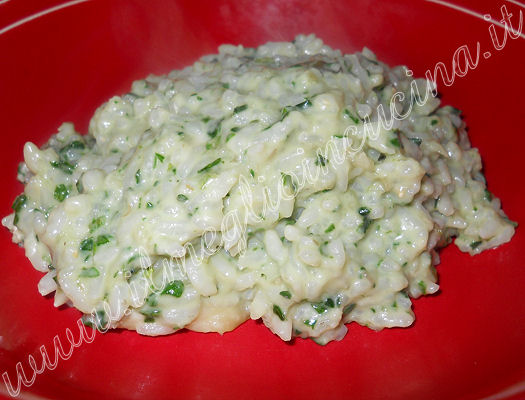 Green rice with Blue cheese